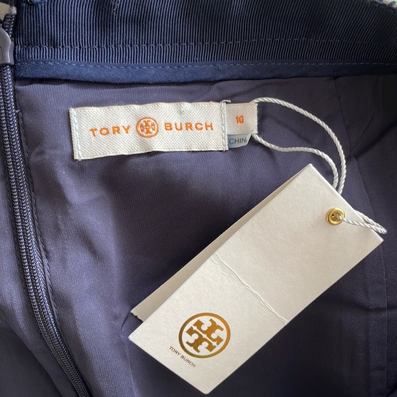 NWT TORY BURCH Navy & White 'Heidi" Pencil Skirt, Size 10 - Picture 7 of 8